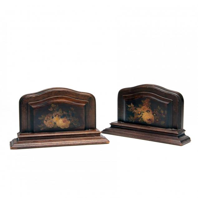 pair-of-painted-wood-bookends