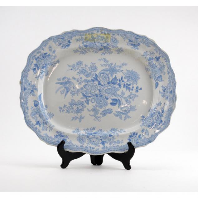 two-antique-blue-white-ironstone-platters