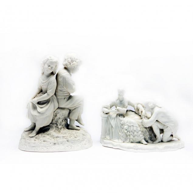 two-porcelain-figural-groups