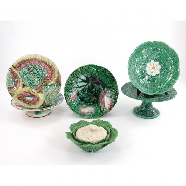 group-of-antique-majolica