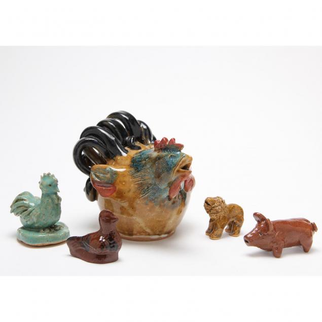 five-nc-pottery-animals