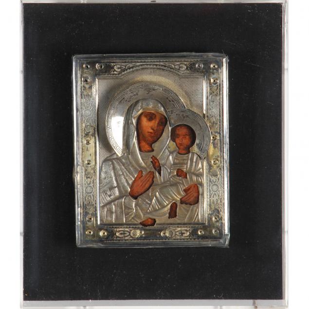 russian-icon-with-silver-oklad