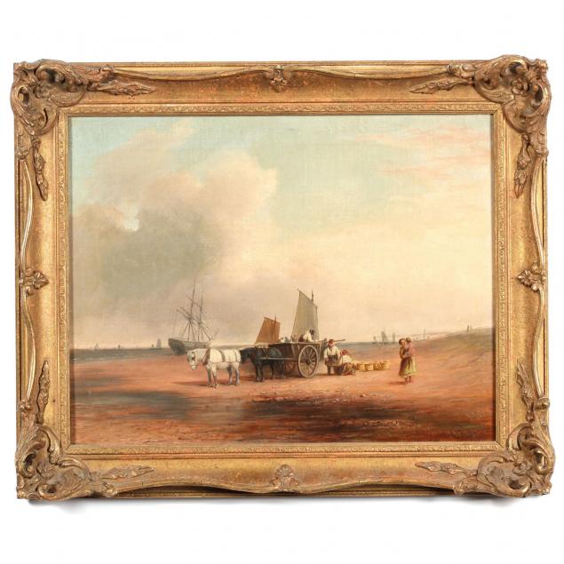 dutch-school-painting-of-shore-at-low-tide