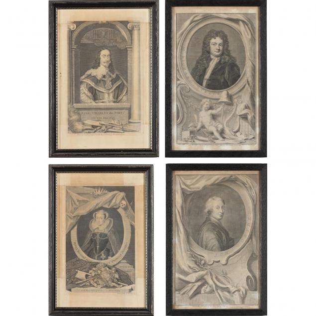 a-group-of-four-18th-century-portrait-engravings