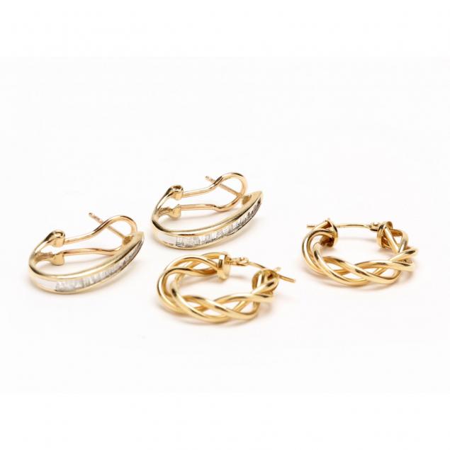 two-pairs-gold-earrings