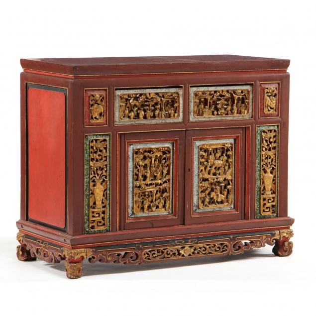 chinese-carved-gilt-and-lacquered-low-cabinet