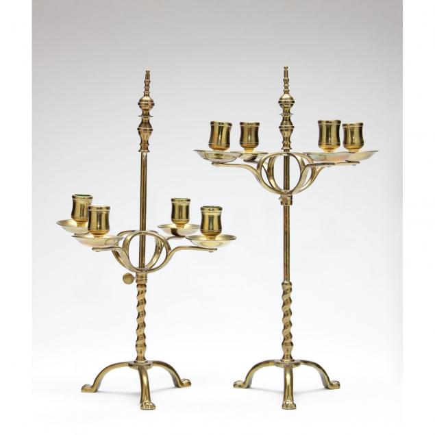 pair-of-brass-adjustable-candelabra