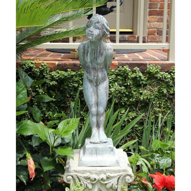 italian-lead-garden-figure-of-young-girl-garden-calls