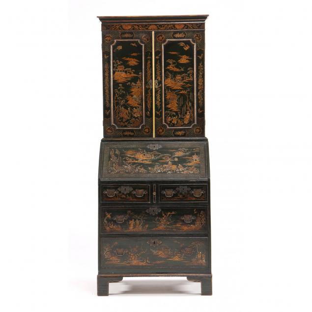 edwardian-chinoiserie-secretaire-bookcase