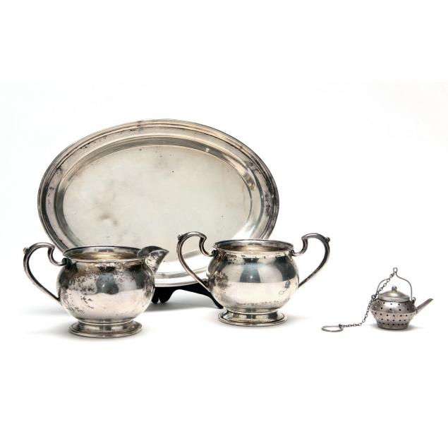 sterling-silver-creamer-sugar-set-with-tray-tea-ball