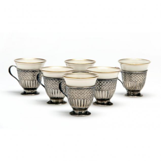 Whiting Sterling Demitasse Cups and Saucers