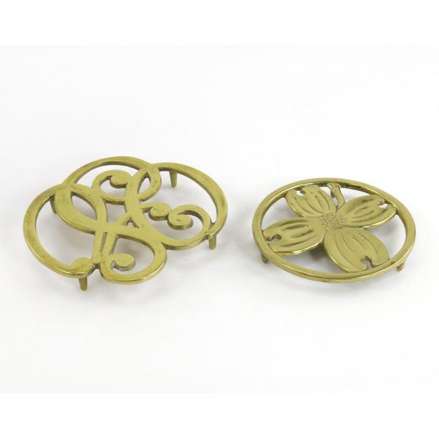 two-virginia-metalcrafters-brass-trivets