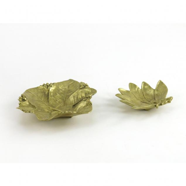 two-virginia-metalcrafters-leaf-form-dishes