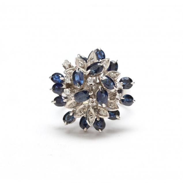 sapphire-and-diamond-cluster-ring