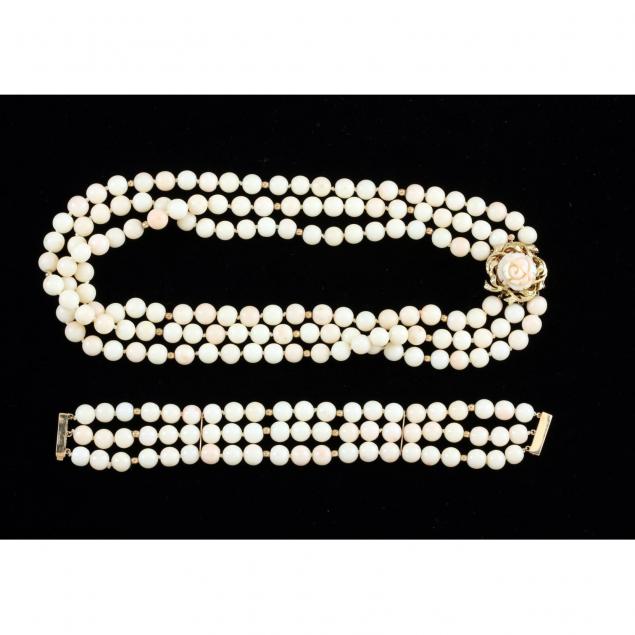 14kt-angelskin-coral-necklace-and-bracelet