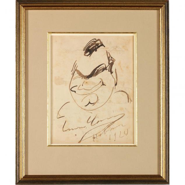 important-enrico-caruso-signed-self-caricature