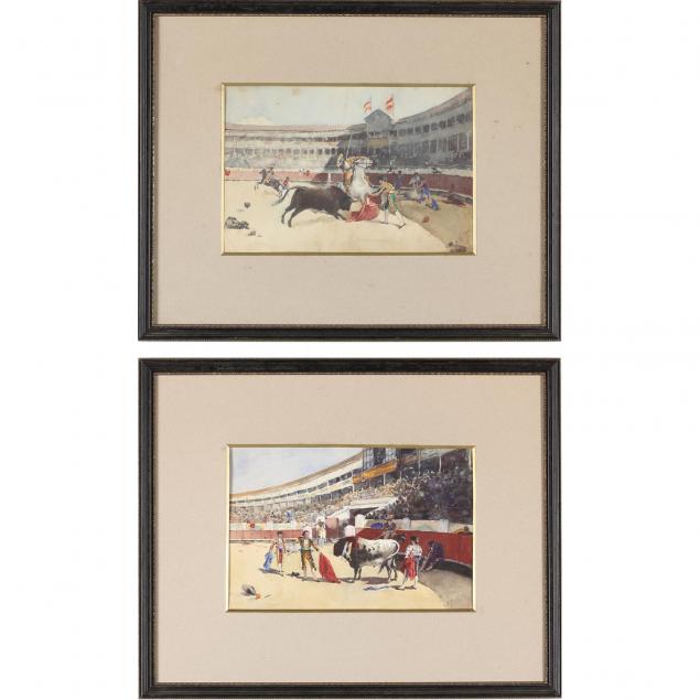 pair-of-spanish-school-bullfighting-scenes