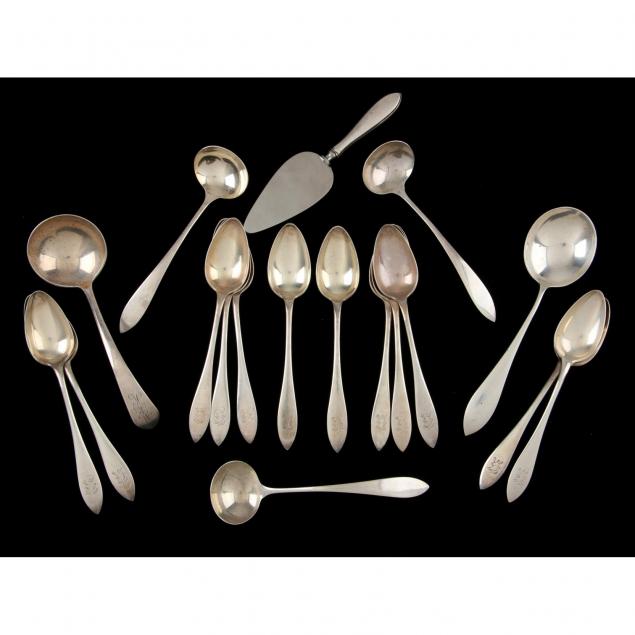 group-of-pointed-antique-sterling-silver-flatware