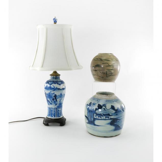 chinese-porcelain-lamp-and-canton-ginger-jars