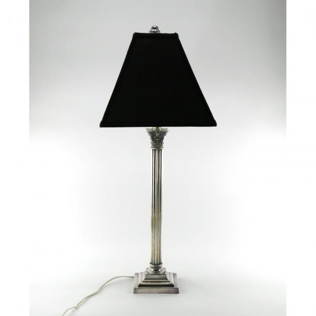 silver-plate-corinthian-column-table-lamp