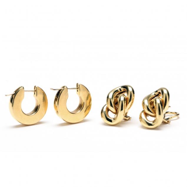 two-pairs-18kt-yellow-gold-earrings-italian