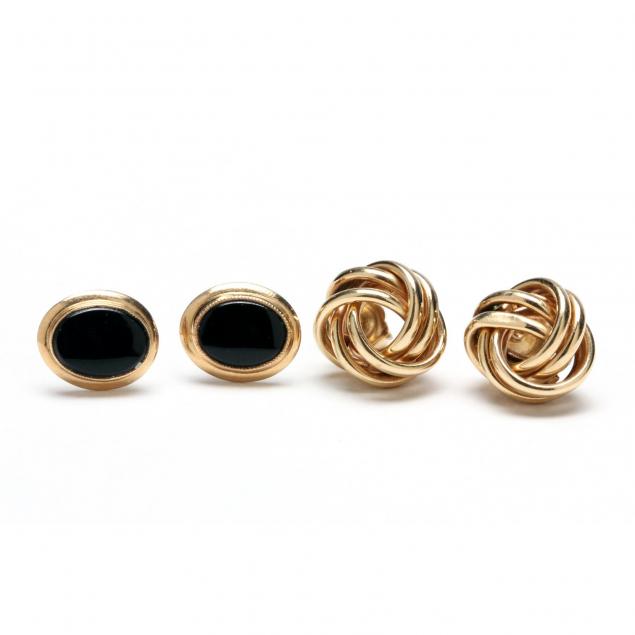 two-pairs-14kt-gold-earrings