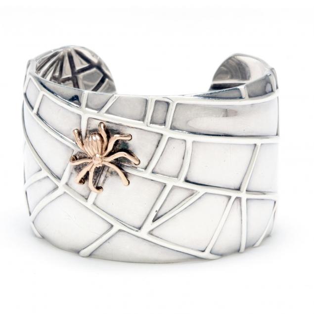 sterling-and-18kt-gold-spider-web-cuff-bracelet-tiffany-co