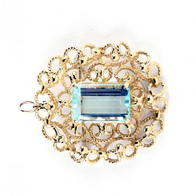 18kt-gold-and-aquamarine-brooch-pendant