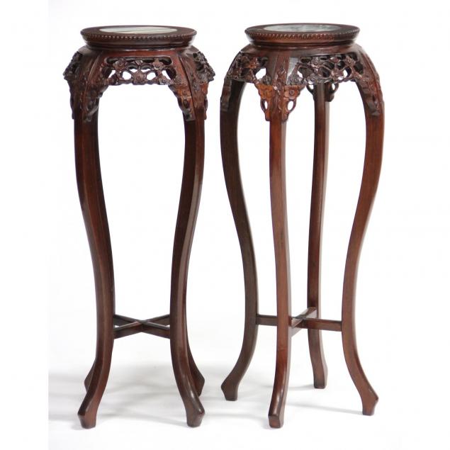 pair-of-chinese-marble-top-plant-stands