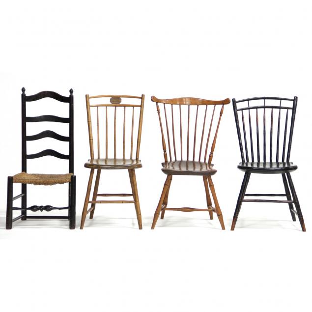 four-antique-country-side-chairs