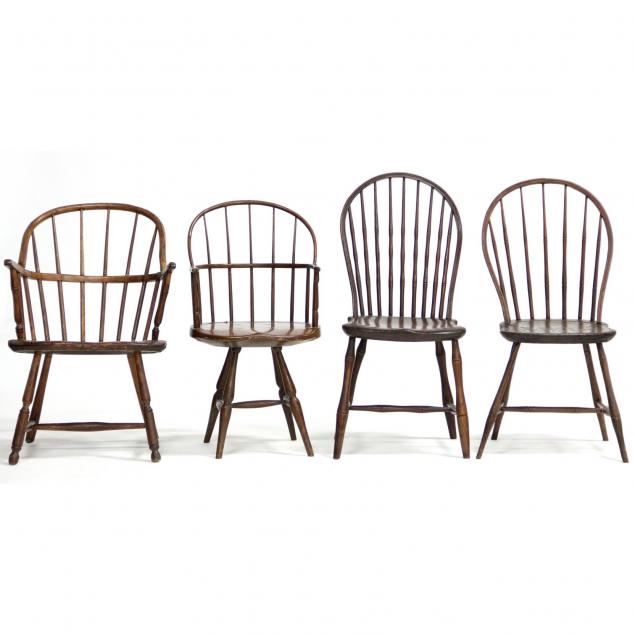 four-english-windsor-chairs