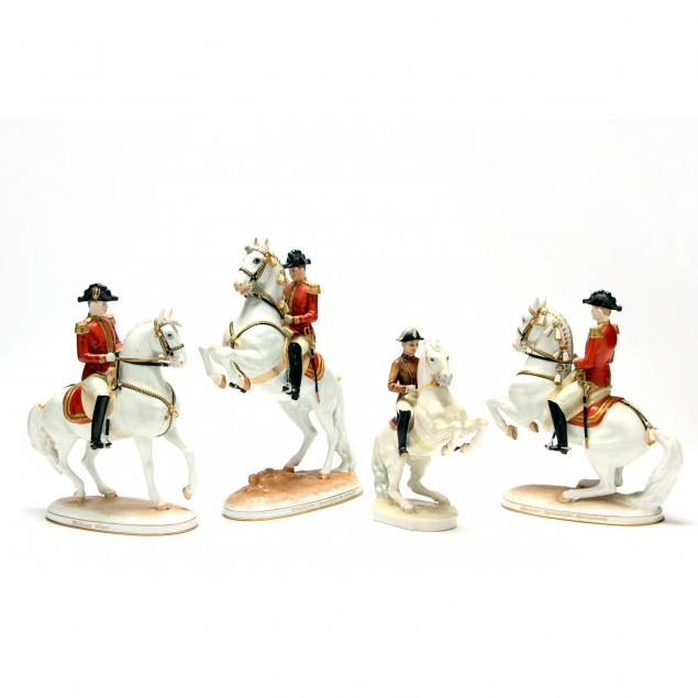 group-of-four-lipizzaner-porcelain-figures