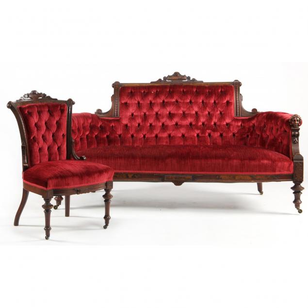 victorian-renaissance-revival-parlour-settee-and-chair