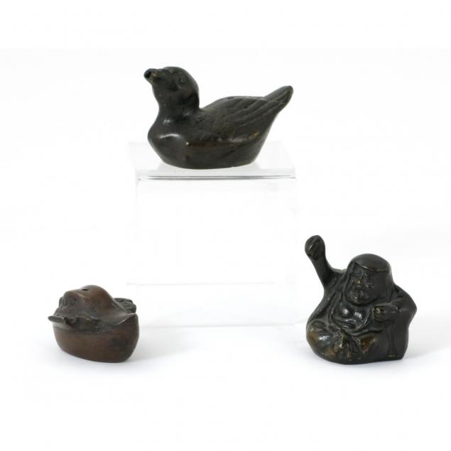 three-chinese-bronze-figural-water-droppers