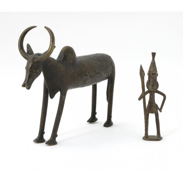 two-african-cast-brass-sculptures