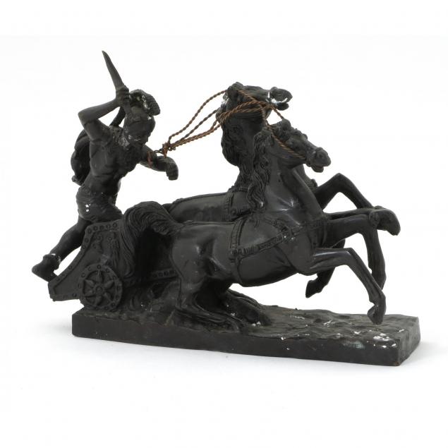 roman-warrior-on-chariot-chalk-ware-sculpture