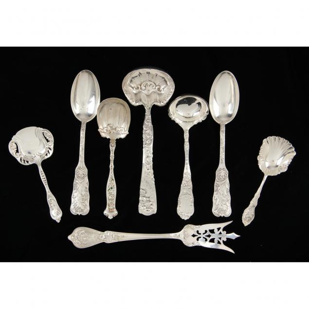 eight-pieces-of-sterling-silver-flatware-19th-century