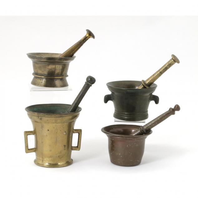 four-brass-mortar-and-pestles