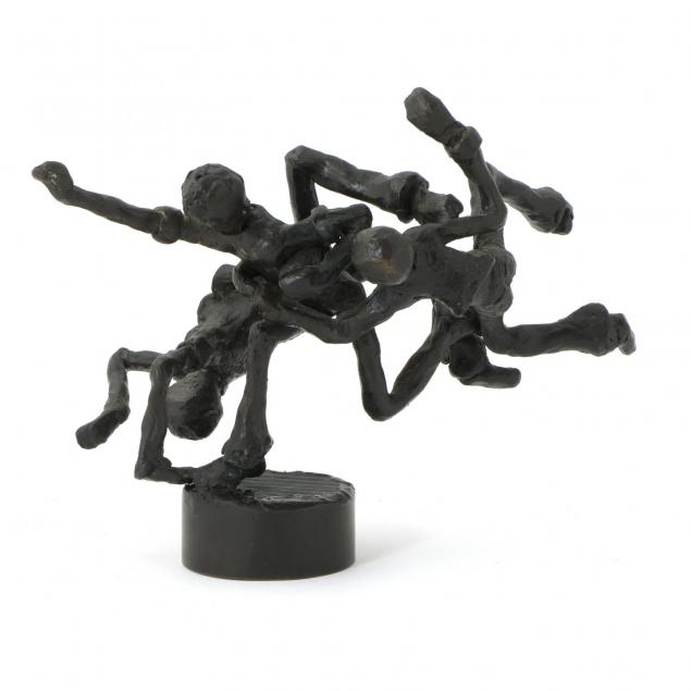 modernist-bronze-sculpture-of-children-playing-football