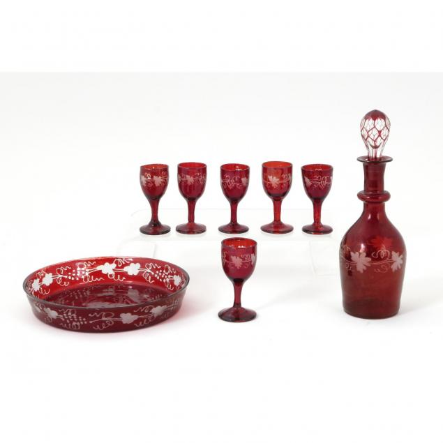 ruby-cut-to-clear-decanter-set