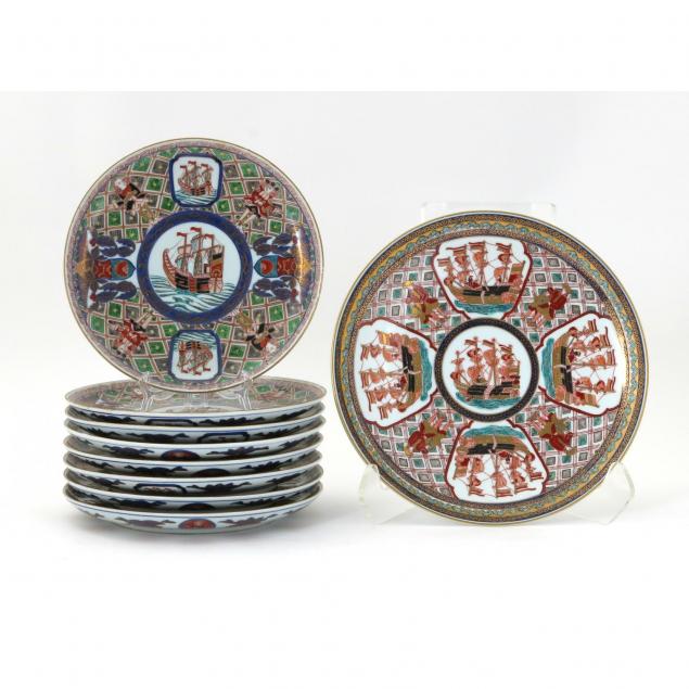 nine-japanese-imari-plates