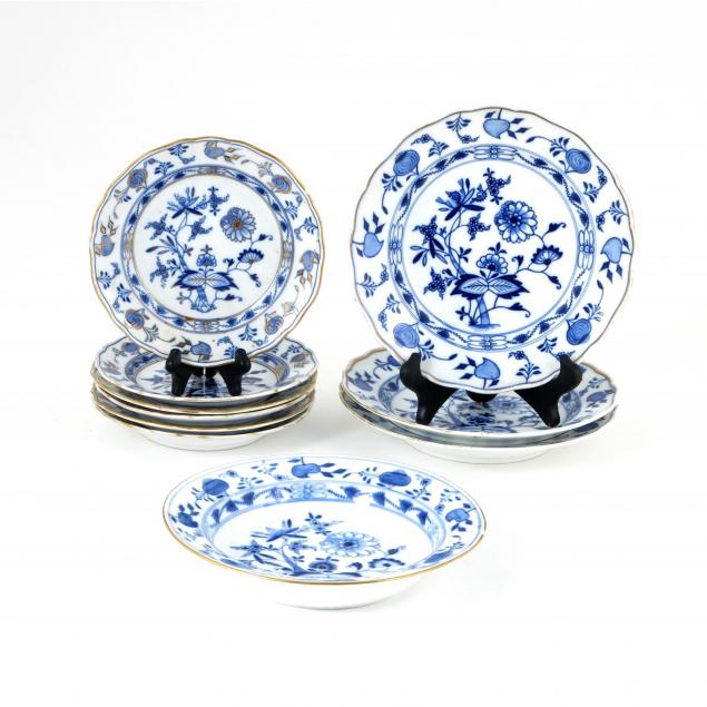 10pc-antique-meissen-blue-onion-porcelains
