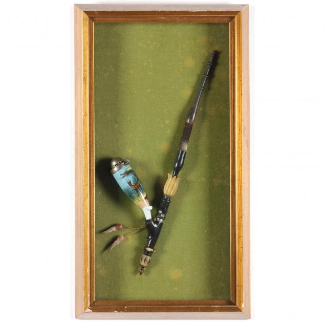 shadow-box-framed-vintage-german-pipe