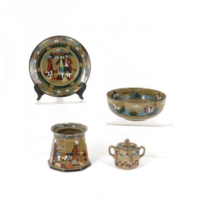 four-pieces-buffalo-pottery-deldareware