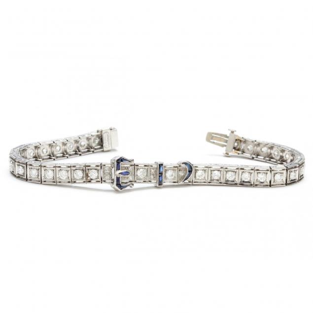 art-deco-platinum-diamond-and-synthetic-sapphire-bracelet