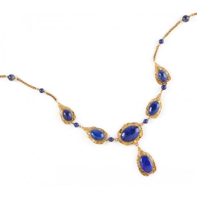 victorian-14kt-and-10kt-gold-and-lapis-necklace