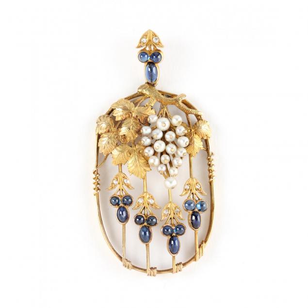 art-nouveau-pearl-and-sapphire-pendant