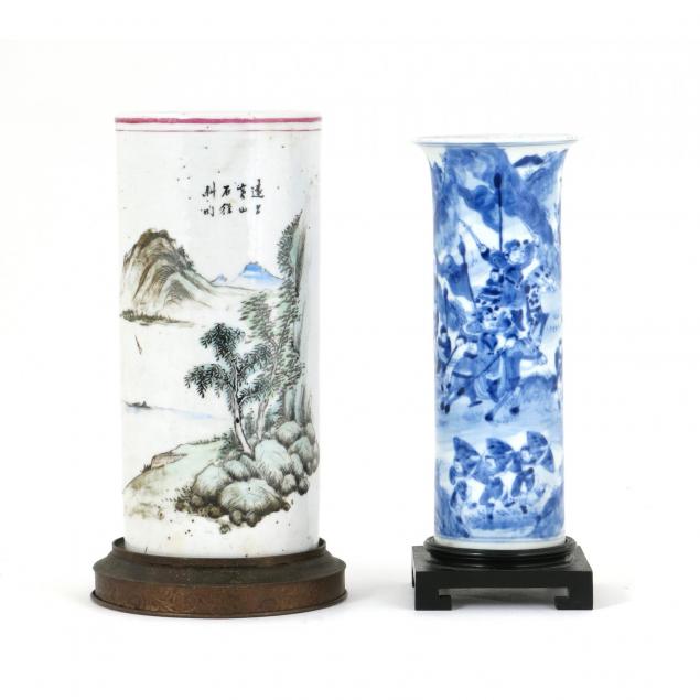 a-group-of-two-chinese-cylindrical-vases