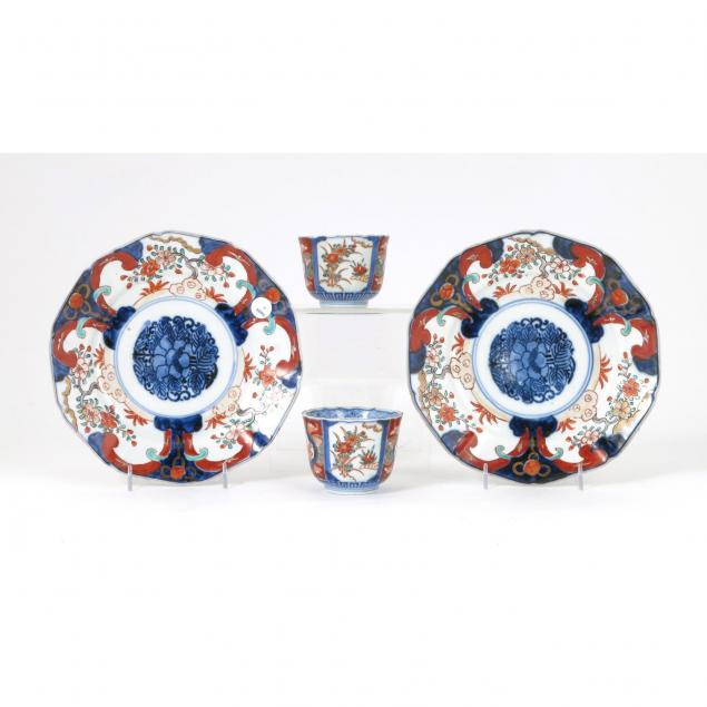 a-group-of-imari-porcelain-cups-and-plates