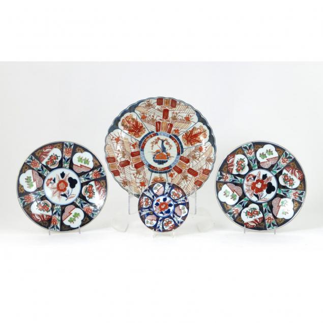 group-of-four-japanese-imari-plates